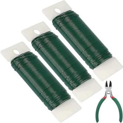 Bloemdraad 0,65 mm - 3 stuks x 38 m - Verzinkt Groene Knutseldraad voor Handwerk, Plantentraining en Bloemstukken