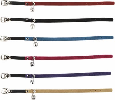 kattenbandje suede - Zwart