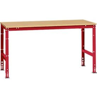 Manuflex werktafel UNIVERSAL Standaard, 1750 x 1000 mm, multiplex natuur, robijnrood