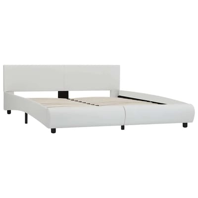 vidaXL - Bedframe - met - LED - kunstleer - wit - 160x200 - cm