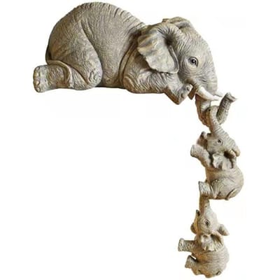 Olifant en Olifant Ornament Hars Decoratie Ins Creatieve Huis Desktop Decoratie Binnenplaats Tuinbouw Decoratie gray