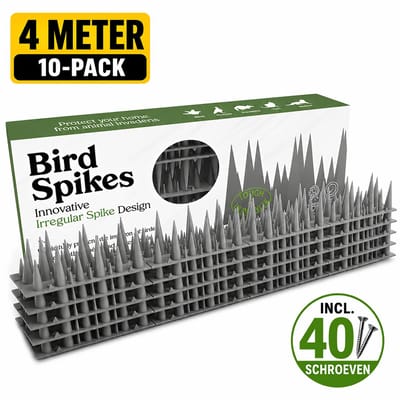 Dieko Duivenpinnen Grijs 4 Meter incl. 40 RVS Montageschroeven – Buigbare Vogelpinnen – Duivenverjager – Vogelwering – Vogelverjager – Duivenwering – Anti Klim Strips – UV-Bestendig – Onderhoudsvrij – Voor Schutting, Dakrand, Vensterbank & Balkon