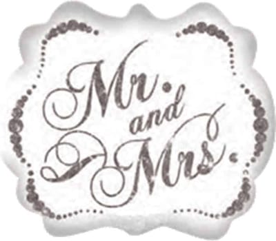 Anagram - Folieballon - Supershape - Wolk - Mr. & Mrs. - Zonder vulling - 63x55cm