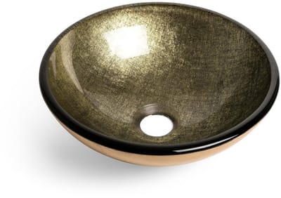 FugaFlow Efficiente Arredo Limone Waskom - 30x10,5cm - rond - gehard glas - goud groen