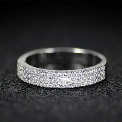 Huitan Klassieke Dames Bandring Vol Gezet Kristal Zirkonia Steen Schitterende Liefhebber Bruiloft Verloving Feestring Ronde Ringen Sieraden 9