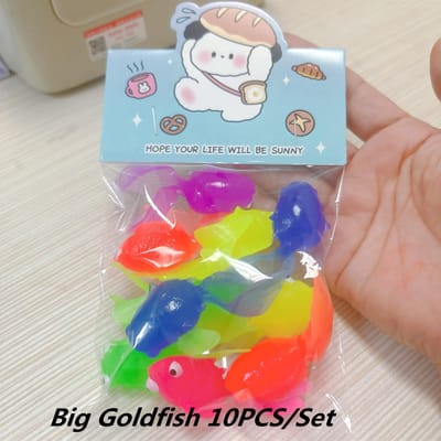 10 stks/set Kids Zachte Rubberen Goudvis Babybadje Speelgoed voor Kinderen Simulatie Mini Goudvis Water Peuter Plezier Zwemmen Strand Geschenken