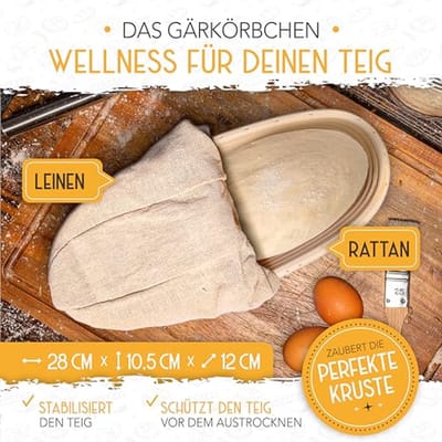 Gietijzeren Broodbakvorm met Deksel - 28 cm, Inclusief Fermentatiemand