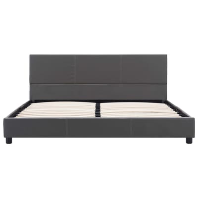 vidaXL - Bedframe - kunstleer - grijs - 140x200 - cm