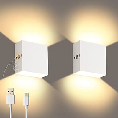 Draadloze Dimbare Wandlamp voor Binnen – Oplaadbare LED Wandverlichting met Touch Dimmer en Magnetische Bevestiging – Modern voor Slaapkamer en Woonkamer – Warmwit Licht