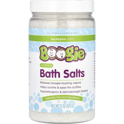 Boogie Wipes, Soothing Bath Salts, Eucalyptus, 15 oz (425 g) white