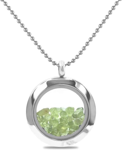 Edelsteen Hanger - Glazen Locket - Draagbare Herinnering - Luchtdichte Sluiting - 2.5 x 3 cm - Zilverkleurig