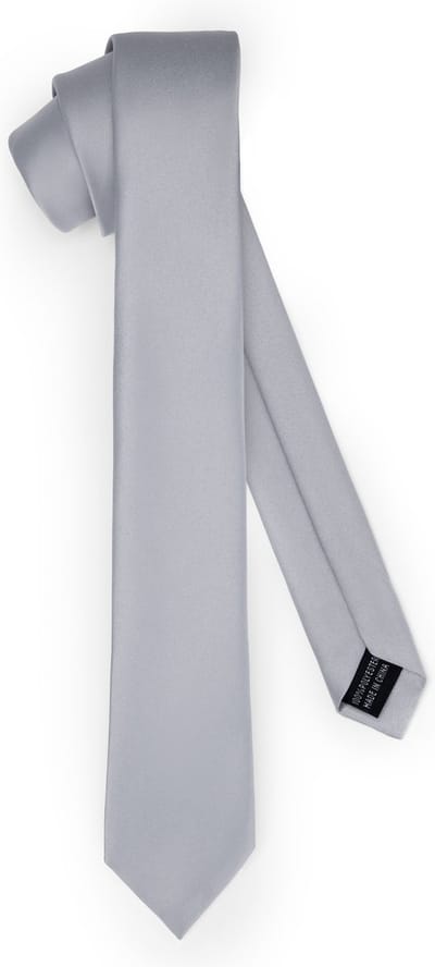 Ladeheid Smal Stropdas - Stropdassen voor heren - Lengte: 150 cm, Breedte: 5 cm - Zilver - LA-EA-TMM-5