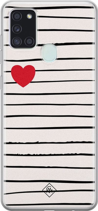 Casimoda® hoesje - Geschikt voor Samsung A21s - Heart Queen - Backcover - Siliconen/TPU - Roze