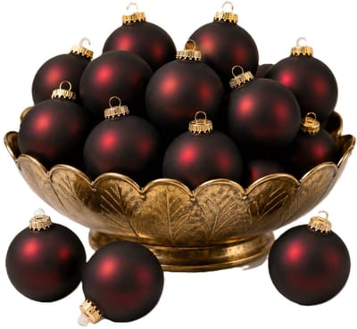 Krebs Kerstballen - 16x - 7 cm - donkerrood - glas - kerstboomversiering