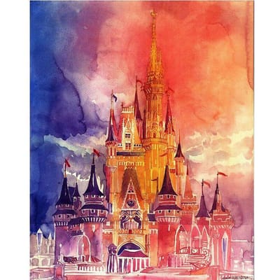 5D DIY Diamond schilderij kasteel borduurwerk kruissteek strass mozaïek Home Decor 20X30CM red