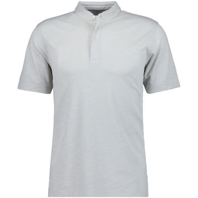 Ragman Polo Soft Knit Flame Design Stand Up Collar Ecru / male