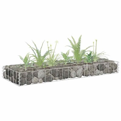 vidaXL - Gabion - plantenbak - verhoogd - 90x30x10 - cm - gegalvaniseerd - staal
