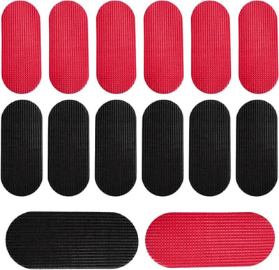 14-delige set haarhouders voor mannen en vrouwen, zelfklevende haarpads voor pony's, herbruikbaar en zacht voor elk haartype, beschikbaar in zwart en rood
