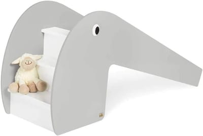 Binnenglijbaan - Speeltoestel - Binnen spelen - Met 3 treden - 155 x 45 x 68 cm - Grijs en wit