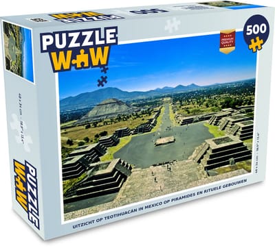 Puzzel Uitzicht op Teotihuacán in Mexico op piramides en rituele gebouwen - Legpuzzel - Puzzel 500 stukjes