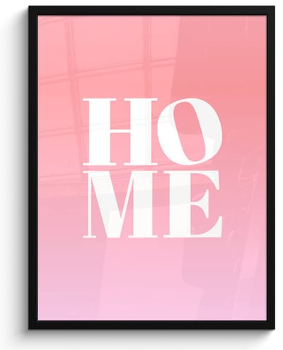 Poster in lijst - Fotolijst 60x80 cm - Posters - Home - Letters - Groot - Roze - Posterlijst zwart - Decoratie - Wanddecoratie woonkamer - Muurdecoratie slaapkamer