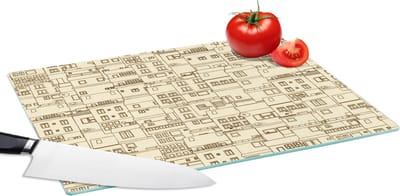 Glazen Snijplank - 39x28 - Patronen - Huis - Skyline - Snijplanken Glas