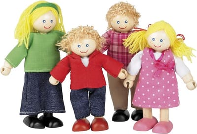 Houten Poppenhuis Poppetjes Set - Zachte Figuren voor Speelhuis