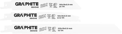 GRAPHITE 56H048 Reciprozaagbladenset 3st