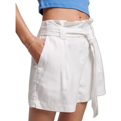Superdry Vintage Paper Bag Korte Broek Wit S Vrouw