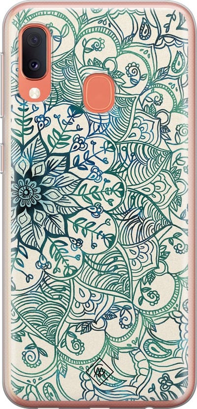 Casimoda® hoesje - Geschikt voor Samsung A20e - Mandala Blauw - Backcover - Siliconen/TPU - Multi