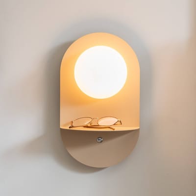 IT´S ABOUT ROMI IT'S ABOUT ROMI wandlamp Tokyo, beige, stekker, opbergvak