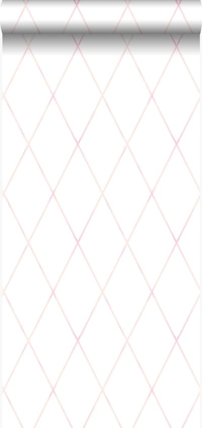 Origin Wallcoverings behang wieberruit-motief poederroze en mat wit - 347493 - 53 cm x 10,05 m