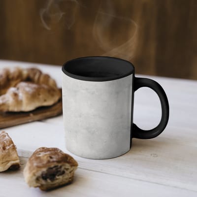 Magische Mok - Foto op Warmte Mokken - Koffiemok - Grijs - Beton print - Neutraal - Magic Mok - Beker - 350 ML - Theemok