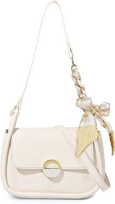 Stijlvolle schoudertas voor dames, verstelbare crossbody tas met drukknop, perfect voor dagelijks gebruik en speciale gelegenheden, wit