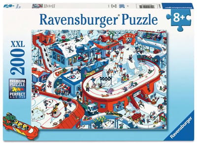 Ravensburger – Drukte in het Winterdorp – Kinderpuzzel – 200 XXL Stukjes