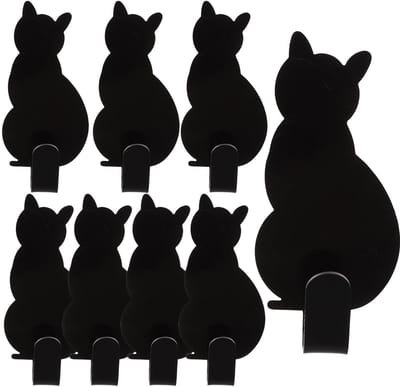 Jhubersproducts - Zelfklevende Wandhaken - Katvormige Haak - Creatief en Duurzaam - Grijs - Multifunctionele Haak - Geschikt voor Badkamer en Keuken