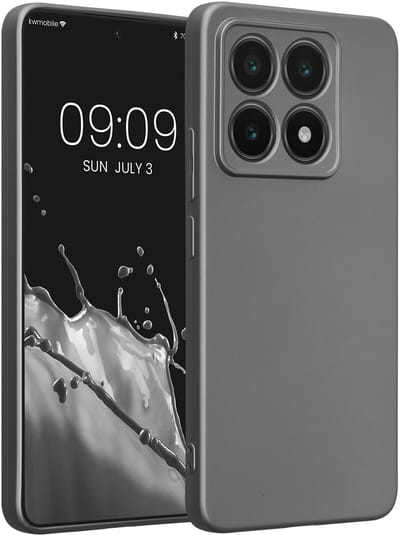 kwmobile metallic telefoonhoesje van TPU - geschikt voor Xiaomi 14T - Flexible case voor smartphone - In metallic grijs