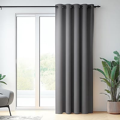 Unyqoos® Extra brede grijze verduisteringsgordijn voor slaapkamer en woonkamer