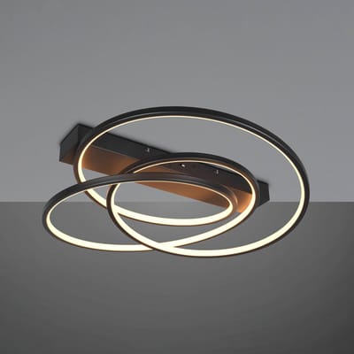 TRIO DARVIN - Plafondlamp - Goud - incl. 1x SMD 34 W - Instelbare lichtkleur - Dimbaar met schakelaar - Plafondbevestiging - Niet geschikt voor externe dimmer - DIP - Schakelaar