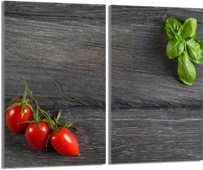 TMK ArtDeko Serie - Glazen Beschermplaat - 2x30x52cm - Kunst met Tomaten