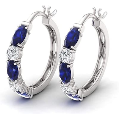 Huitan Exquise Blauwe/Witte Zirkonia Oorbellen Dagelijks Draagbare Oorbellen voor Vrouwen Mode Veelzijdige Dames Sieraden gray