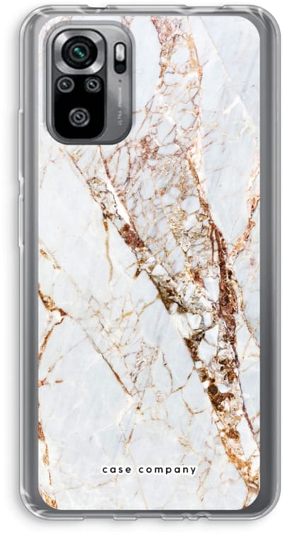 Case Company® - Hoesje geschikt voor Xiaomi Redmi Note 10S hoesje - Goud marmer - Soft Cover Telefoonhoesje - Bescherming aan alle Kanten en Schermrand