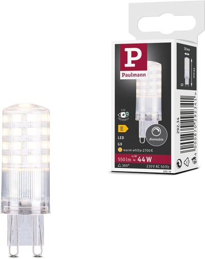 Standaard 230 V LED stiftfitting G9 550lm 4,2W 2700K dimbaar Helder