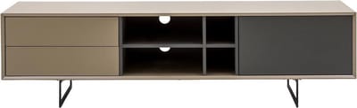 Goossens Tv Meubel Vienna, 1 Deur 2 Laden 4 Open Vakken 42 Cm Diep - Bruin