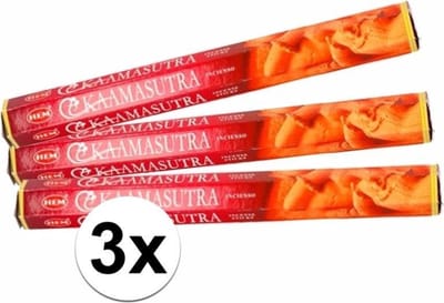3 pakjes wierook stokjes Kamasutra