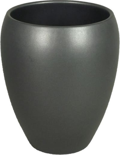 Floran hoge plantenpot - antraciet - glanzend - keramiek - 16 x 19 cm - bloempotten - bloemenvaas