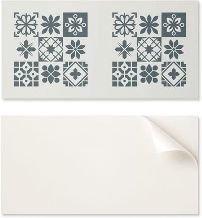 Zelfklevend decoratief vinylpaneel met print, 100x50 cm, geometrische patronen in arrangement.