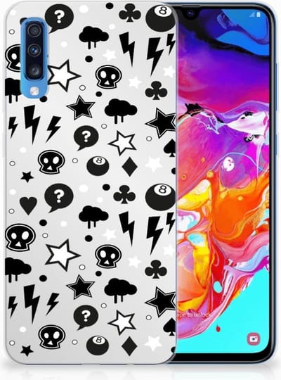 Silicone Back Case Samsung Galaxy A70 Silver Punk