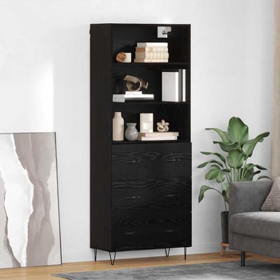vidaXL - Highboard - 2 - st - Zwart - Eiken - 69,5 - x - 34 - x - 180 - cm