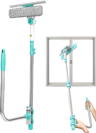 Raamwisser Telescopisch - Raamtrekker Glasreiniger - Ramen Schoonmaken - 180 Graden Roterende Kop - 72-110 cm - As Shown